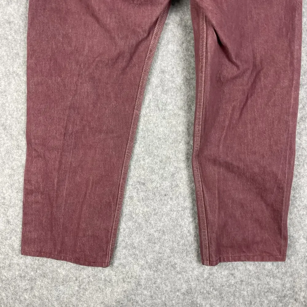 Levis 501 Jeans Mens 34x27 Pink‎ Red Cotton Straight Denim Mid Rise READ